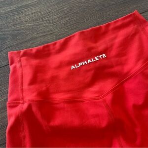 Alphalete Womens Alphalux High Rise Pocket Leggings Size Medium Red Full Length